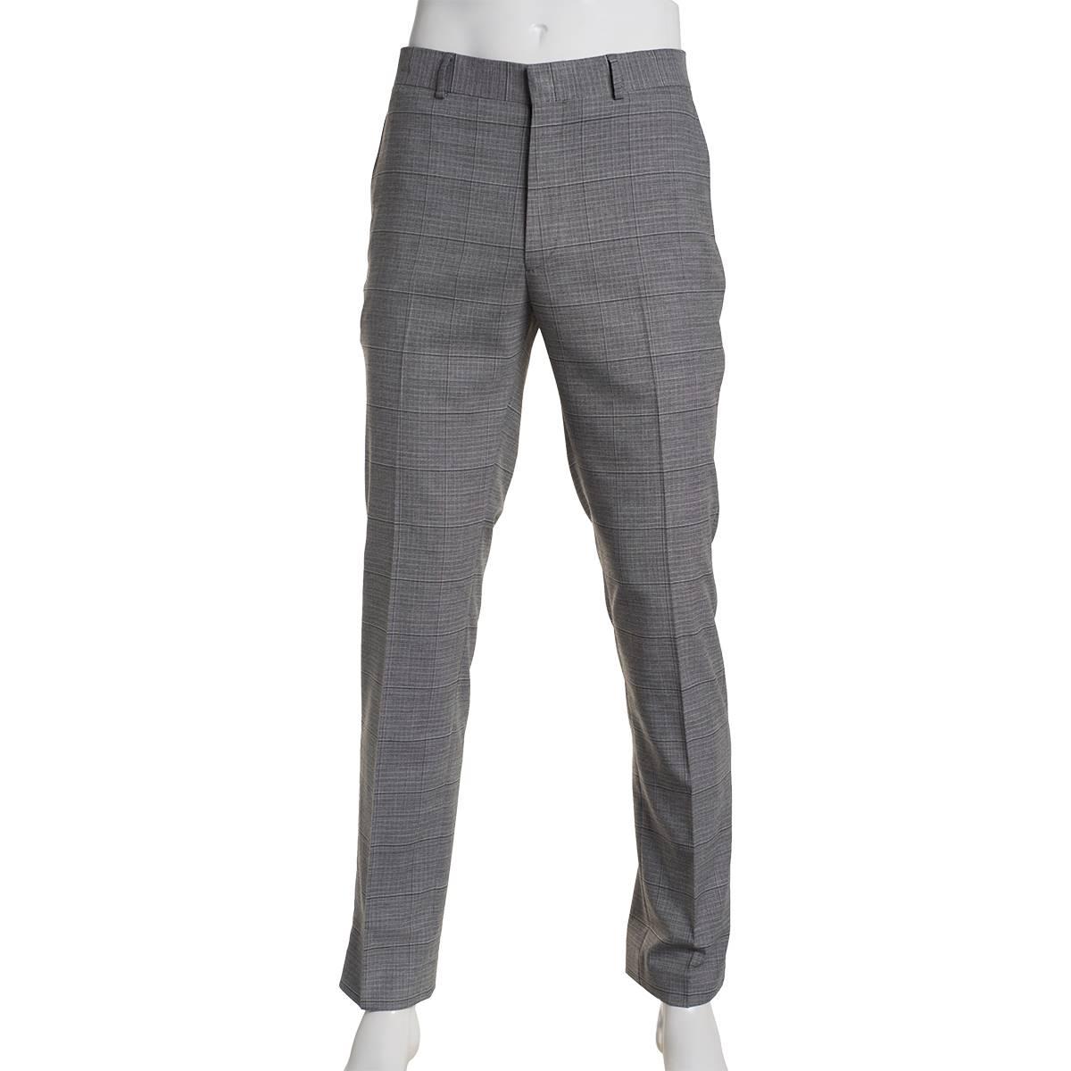 Mens Kenneth Cole(R) Plaid Pants - Grey