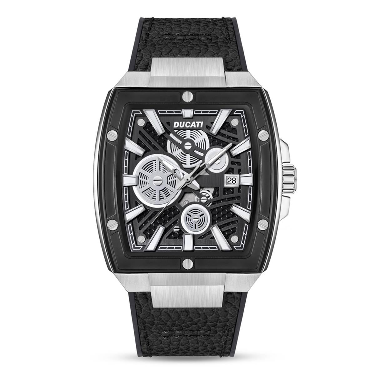 Mens Ducati Corse Dress Sport Leather Strap Watch - DTWGB000070
