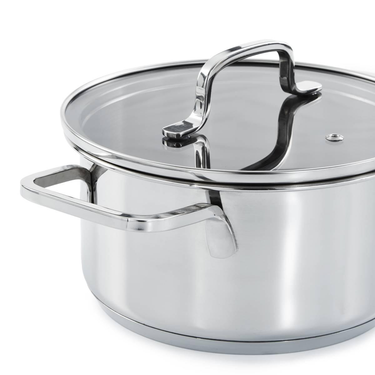 BergHOFF Helix Stainless Steel 7.25in. Stockpot w/ Glass Lid