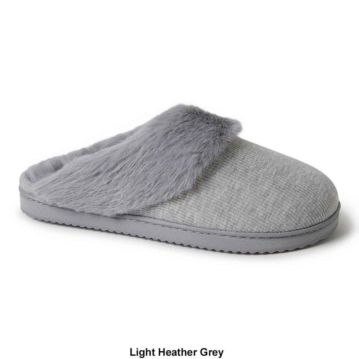 Womens Dearfoams® Dahlia Rib Knit Scuff Slippers