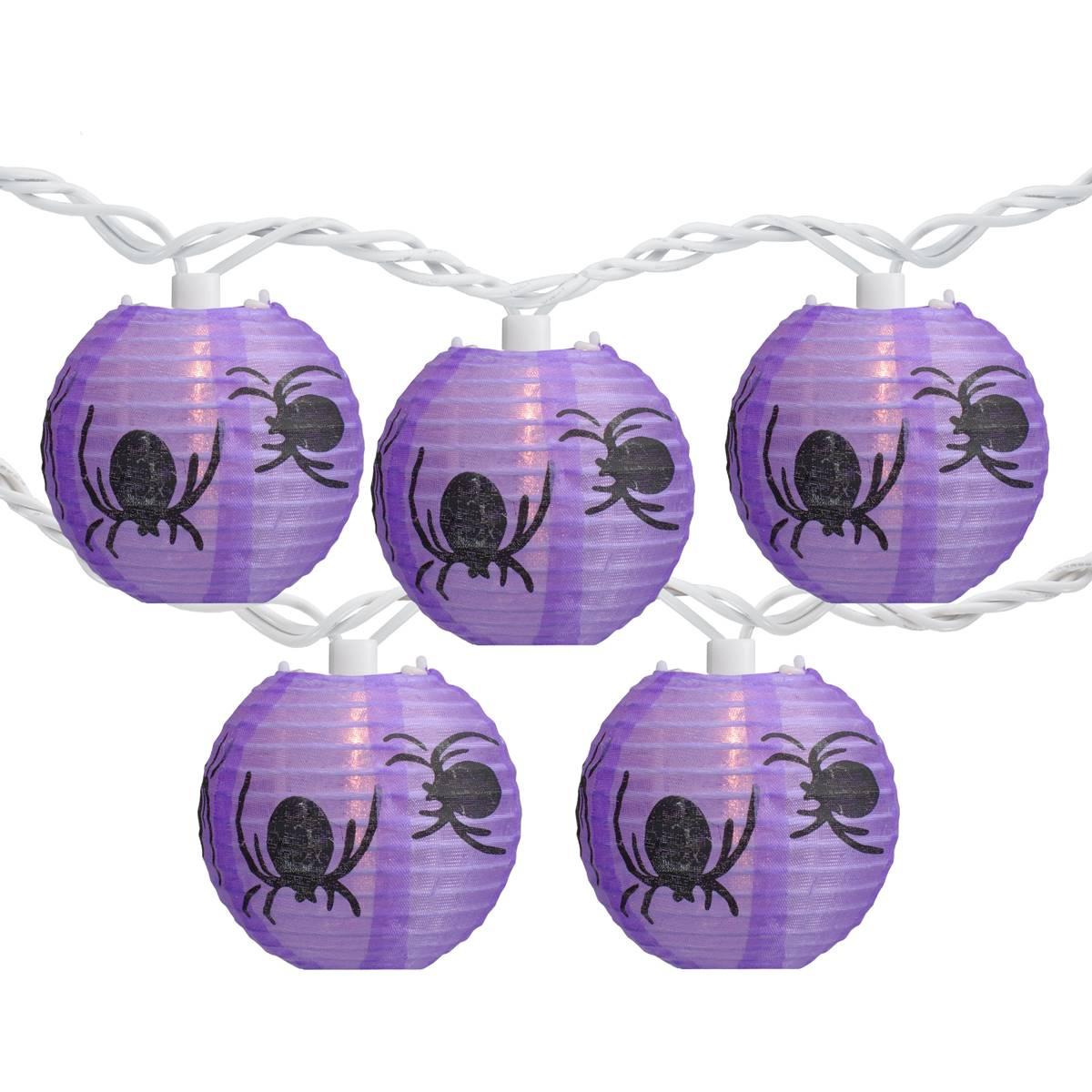 Northlight Seasonals 10ct. Purple Spider Paper Lantern Lights