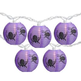 Northlight Seasonals 10ct. Purple Spider Paper Lantern Lights