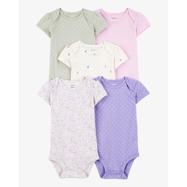 Baby Girl (NB-24M) Carter’s® 5pk. Floral Polka Dot Bodysuits