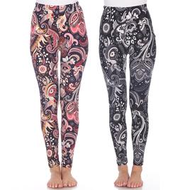Womens White Mark Paisley 2 Pack Of Leggings