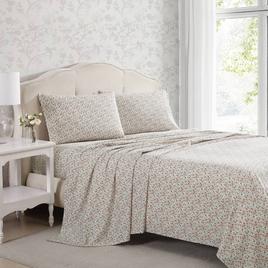 Laura Ashley Emogene 100% Cotton Orange Floral Sheet Set