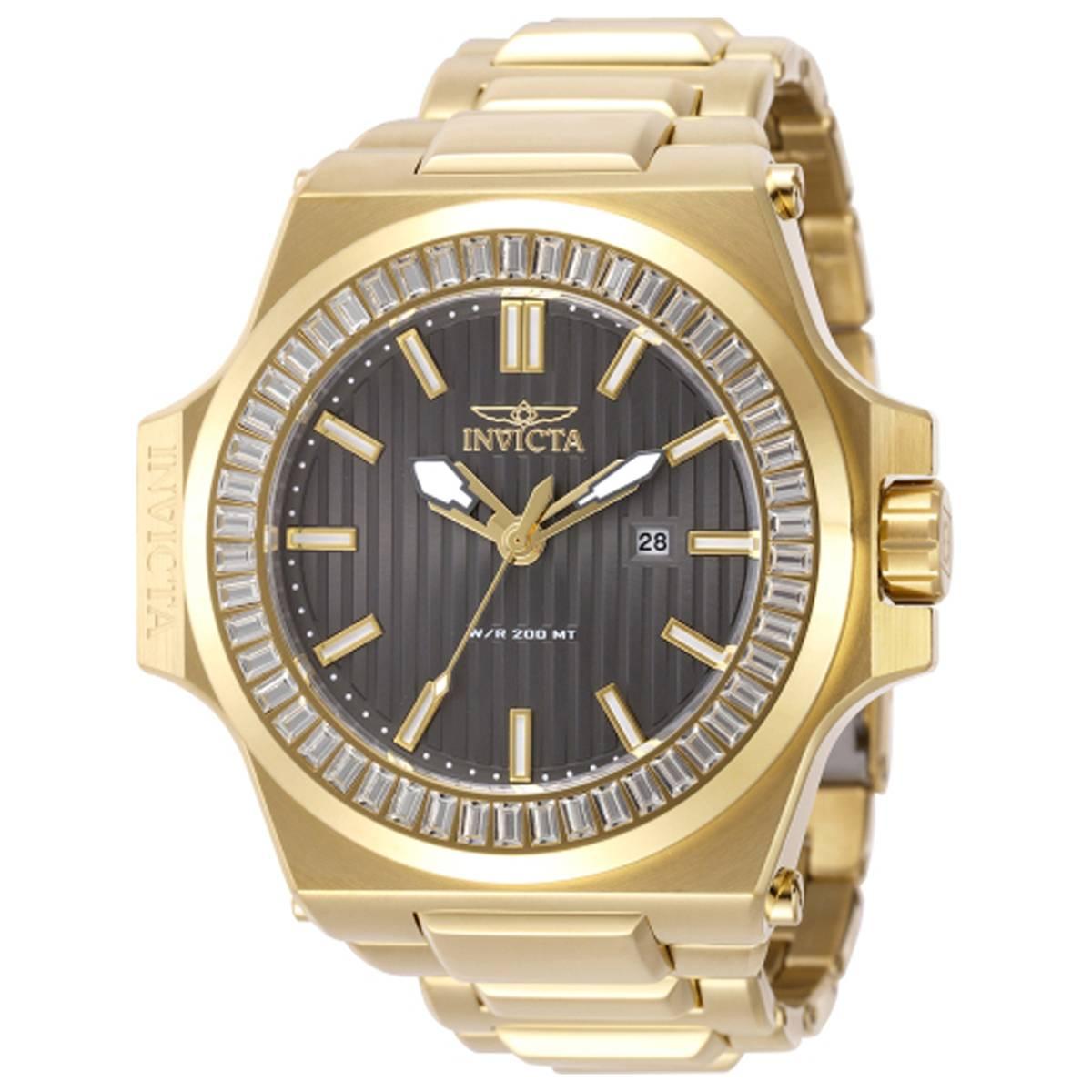 Mens Invicta Akula Gunmetal Striped Dial Quartz Watch - 49137