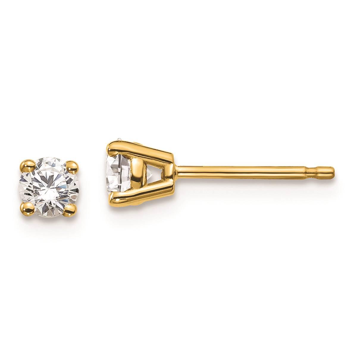 Pure Fire 14kt. Yellow Gold 1/3ctw. 4-Prong Diamond Stud Earrings