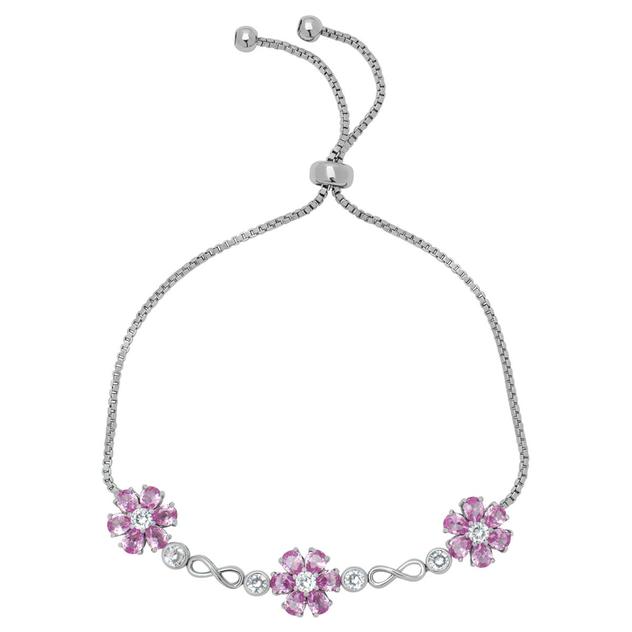 Gemstone by Gianni Argento Pink Sapphire Flower Bolo Bracelet