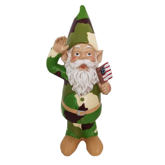 Santa's Workshop 12in. Army Gnome with Flag