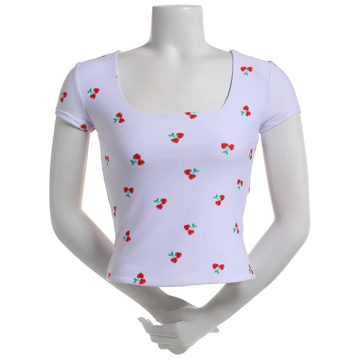 Juniors Derek Heart Double Layer Square Neck Tee