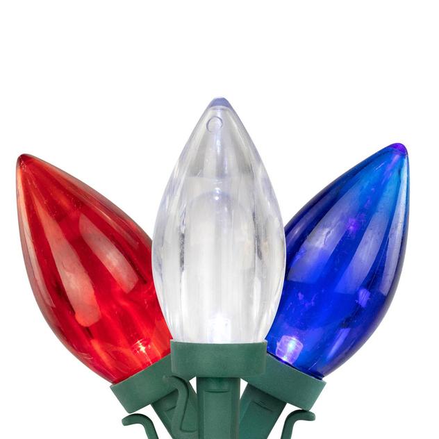 Northlight 16ft. Patriotic LED C9 Light Set - Green Wire