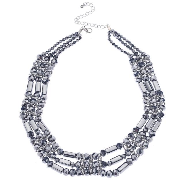 Ashley Cooper™ Silver-Tone 3-Row Beaded Necklace