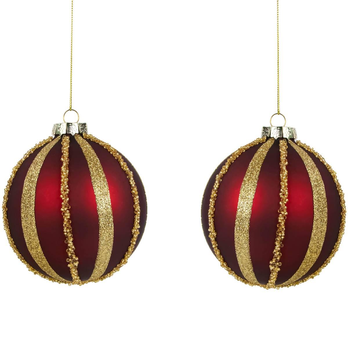 Northlight Seasonal 4in. Striped Christmas Ornaments - Set of 2
