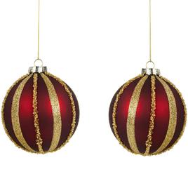 Northlight Seasonal 4in. Striped Christmas Ornaments - Set of 2