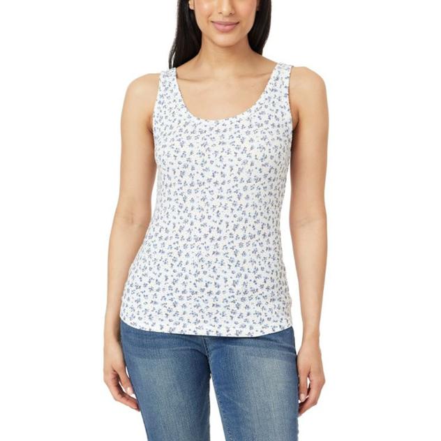 Juniors Wallflower Ribbed Scallop Edge Scoop Neck Tank Top
