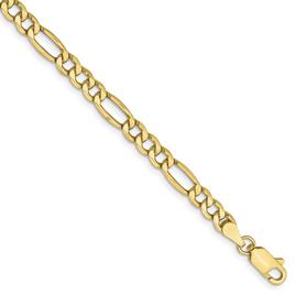 Unisex Gold Classics™ 10kt. 4.4mm 18in. Semi-Solid Figaro Chain