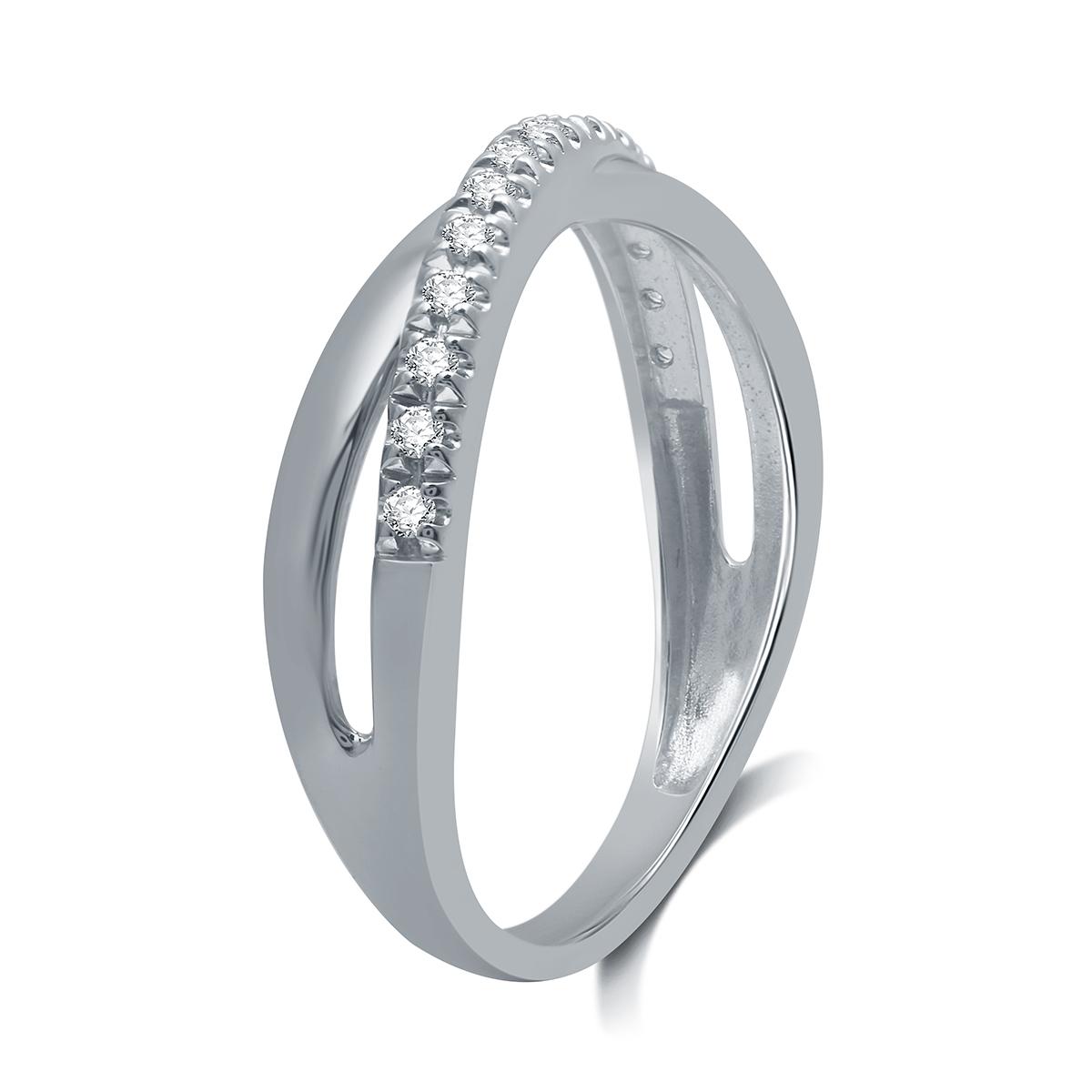 Endless Affection™ 1/10ctw. Diamond Sterling Silver Overlap Band
