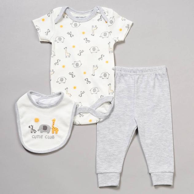 Baby Boy (NB-9M) baby views® 3pc. Cutie Club Safari Bodysuit Set