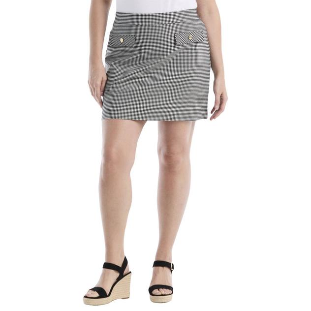 Plus Size Rafaella® Gingham Flap Pocket Skort