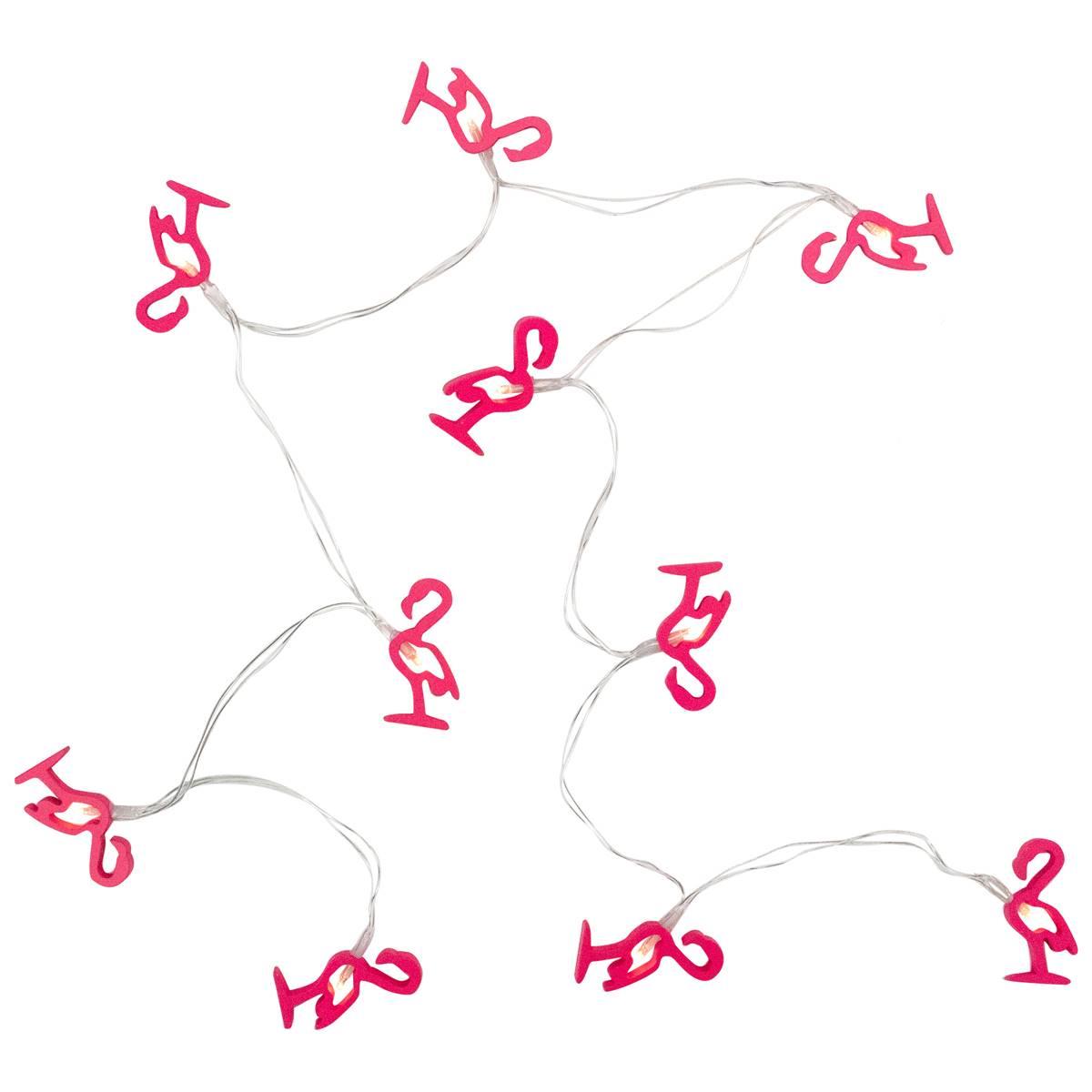 Northlight Seasonal 10-Count LED Pink Flamingo Fairy Lights