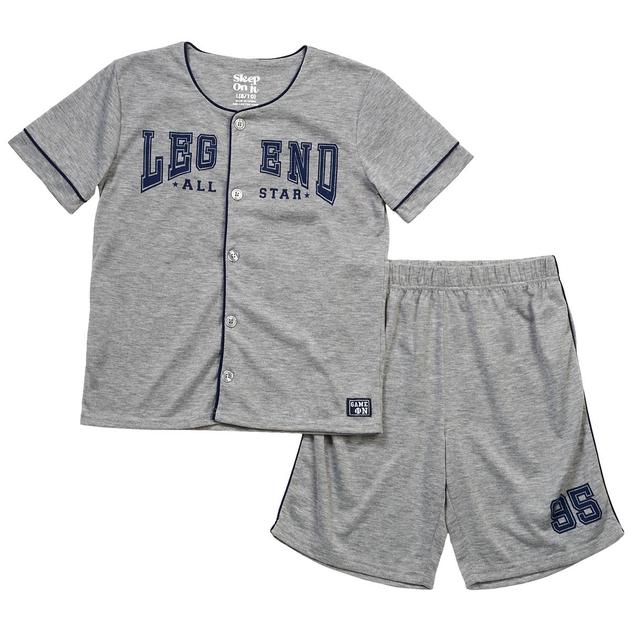 Boys (4-10) Sleep On It® Marled Top & Shorts Pajama Set - Grey