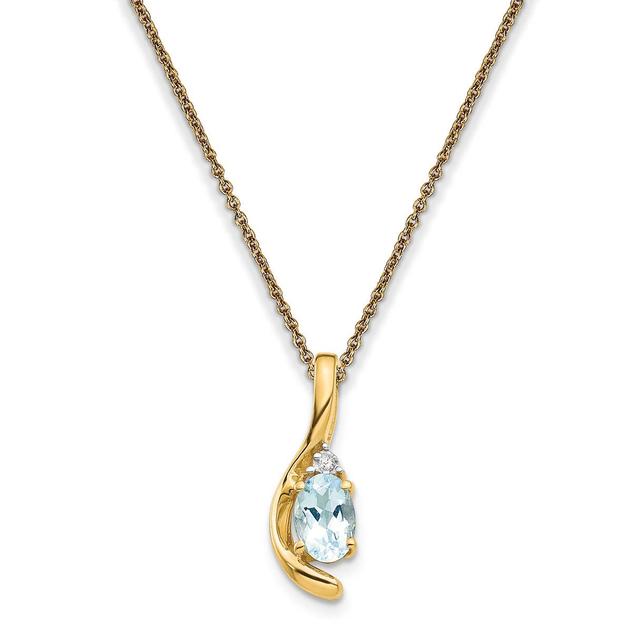 14kt. Yellow Gold Blue Aquamarine Necklace