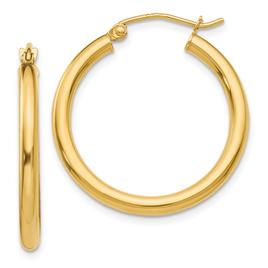 Gold Classics(tm) 14kt. Gold 25mm Tube Hoop Earrings