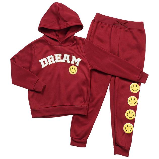 Girls (4-6x) Dream Star Dream Smiley Face Hoodie & Jogger Set