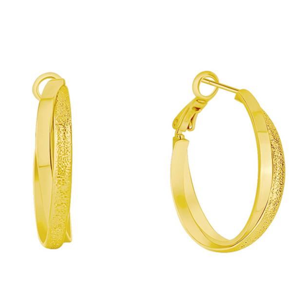 Marsala Gold Plated Diamond Dust Crossover Hoop Earrings