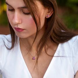 Gemstone Classics™ 3.375kt. Created Ruby 3 Stone Pendant Set
