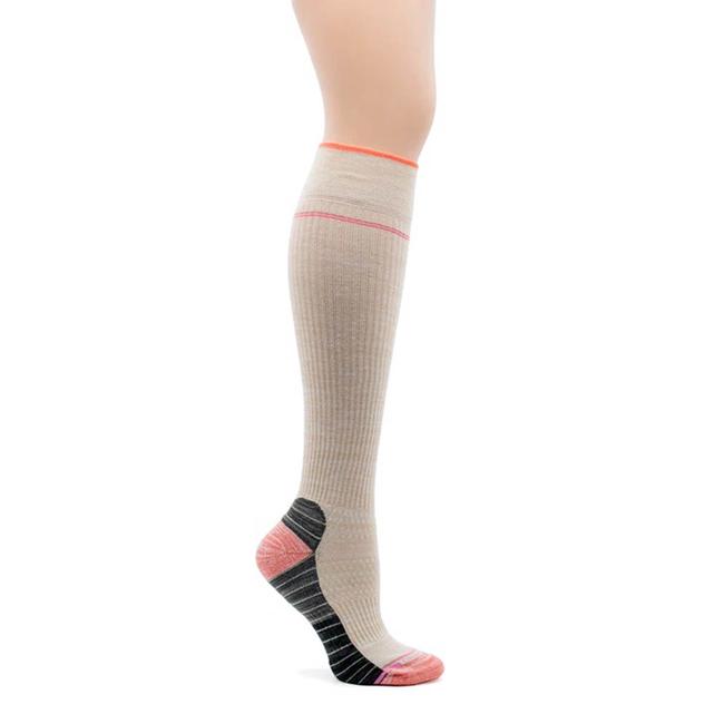 Womens Dr. Motion Striped Foot Knee High Socks