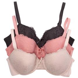 Womens Laura Ashley(R) 3pk. Floral Lace Galloon Bras - LS3700-3PKAH