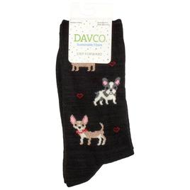Womens Davco® Dogs and Hearts Crew Socks