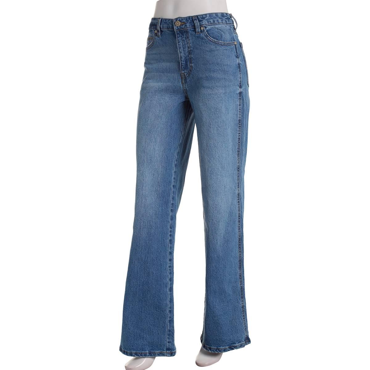 Juniors Celebrity Pink Mid Rise Curvy Wide Leg Baggy Pants