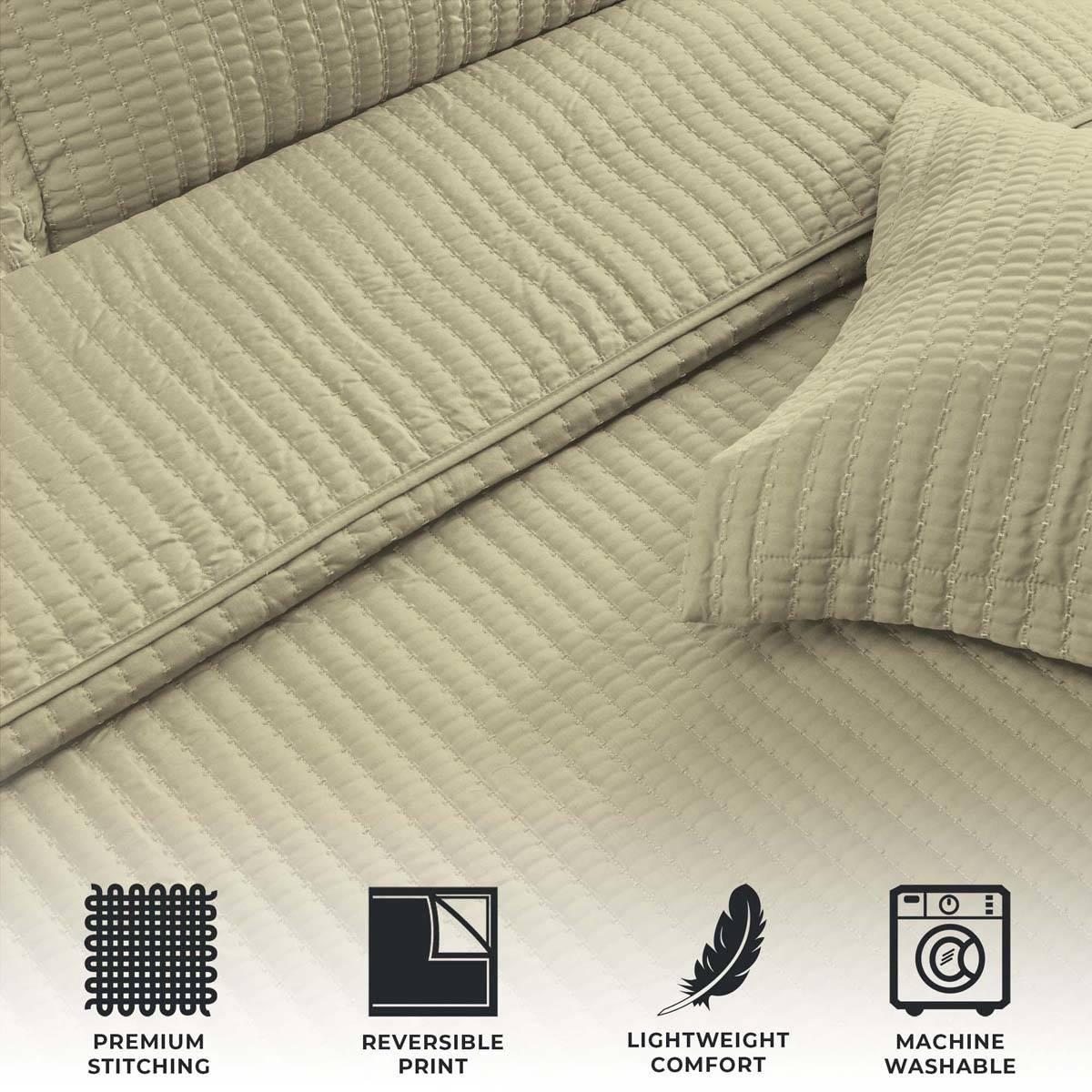 FreshFolds 3pc. Premium Solid Microfiber Quilt Set