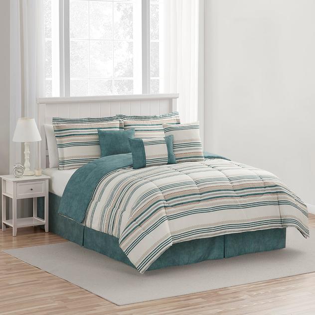 Ashley Cooper™ Comfort Stripe 7pc. Reversible Comforter Set