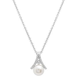 Gemstone Classics(tm) Sterling Silver Diamond Pearl Pendant