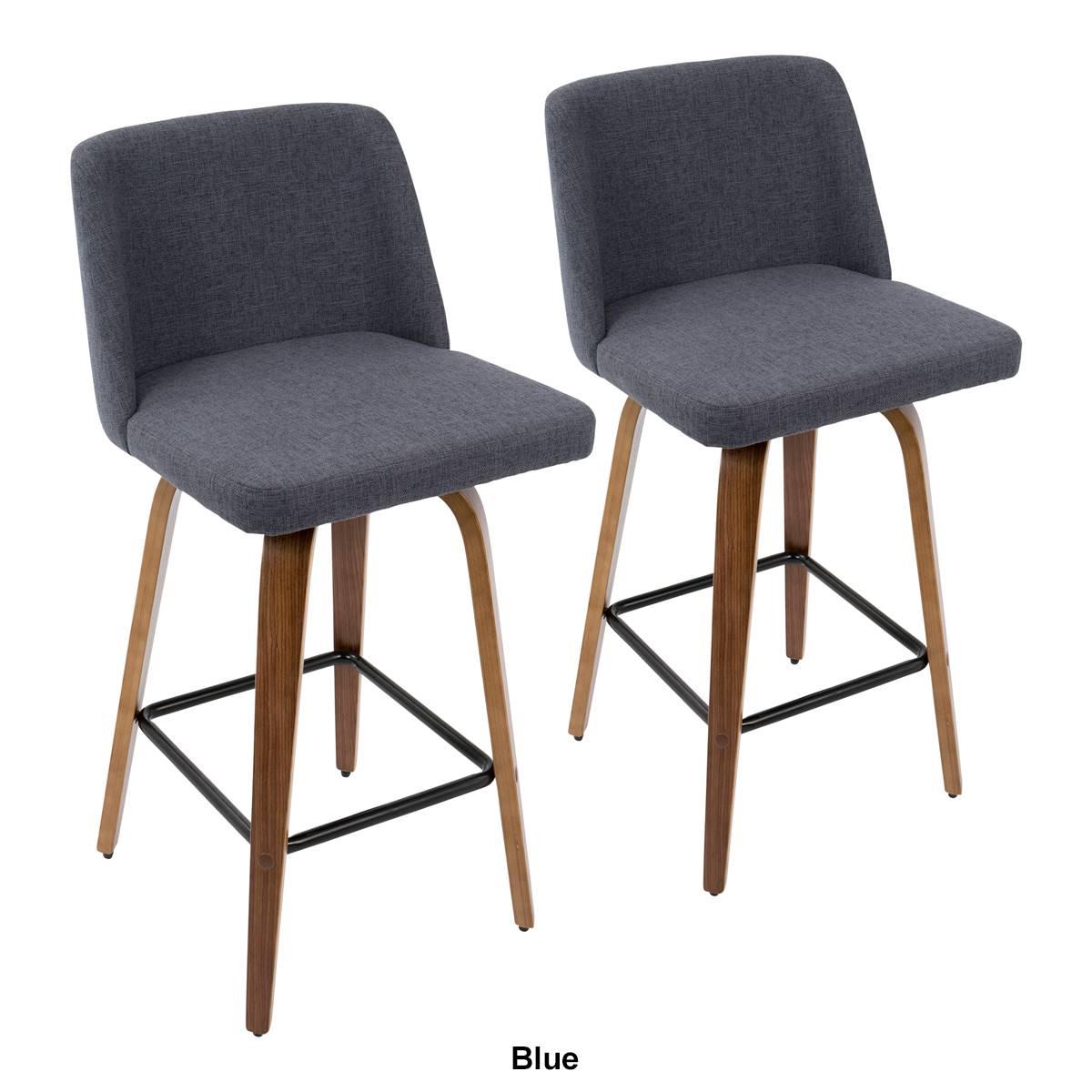 LumiSource Toriano Mid-Century Modern Counter Stools - Set of 2