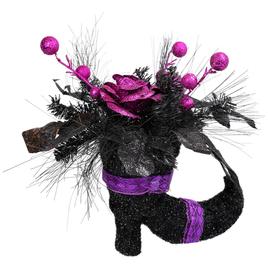 Northlight Seasonal 12in. Witch''s Boot w/ Roses Halloween Décor