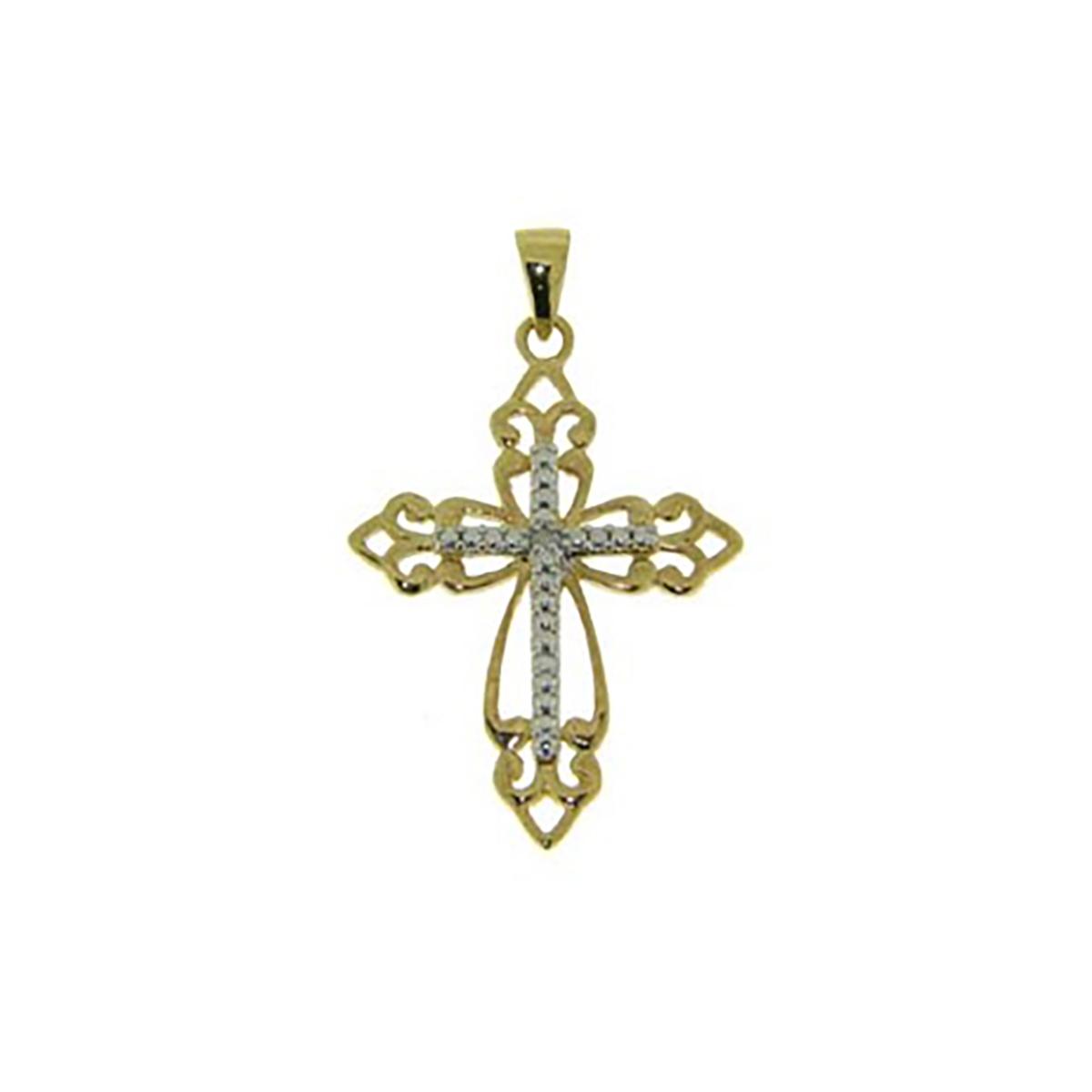 Accents by Gianni Argento Diamond Accent Plateded Cross Pendant