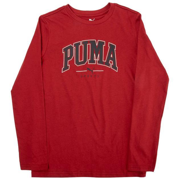 Boys (8-20) Puma® Long Sleeve Logo Sports Crew Top