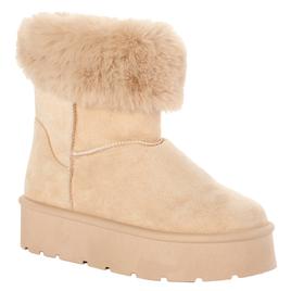 Womens Danskin Faux Suede Fur Cuff Ankle Boots