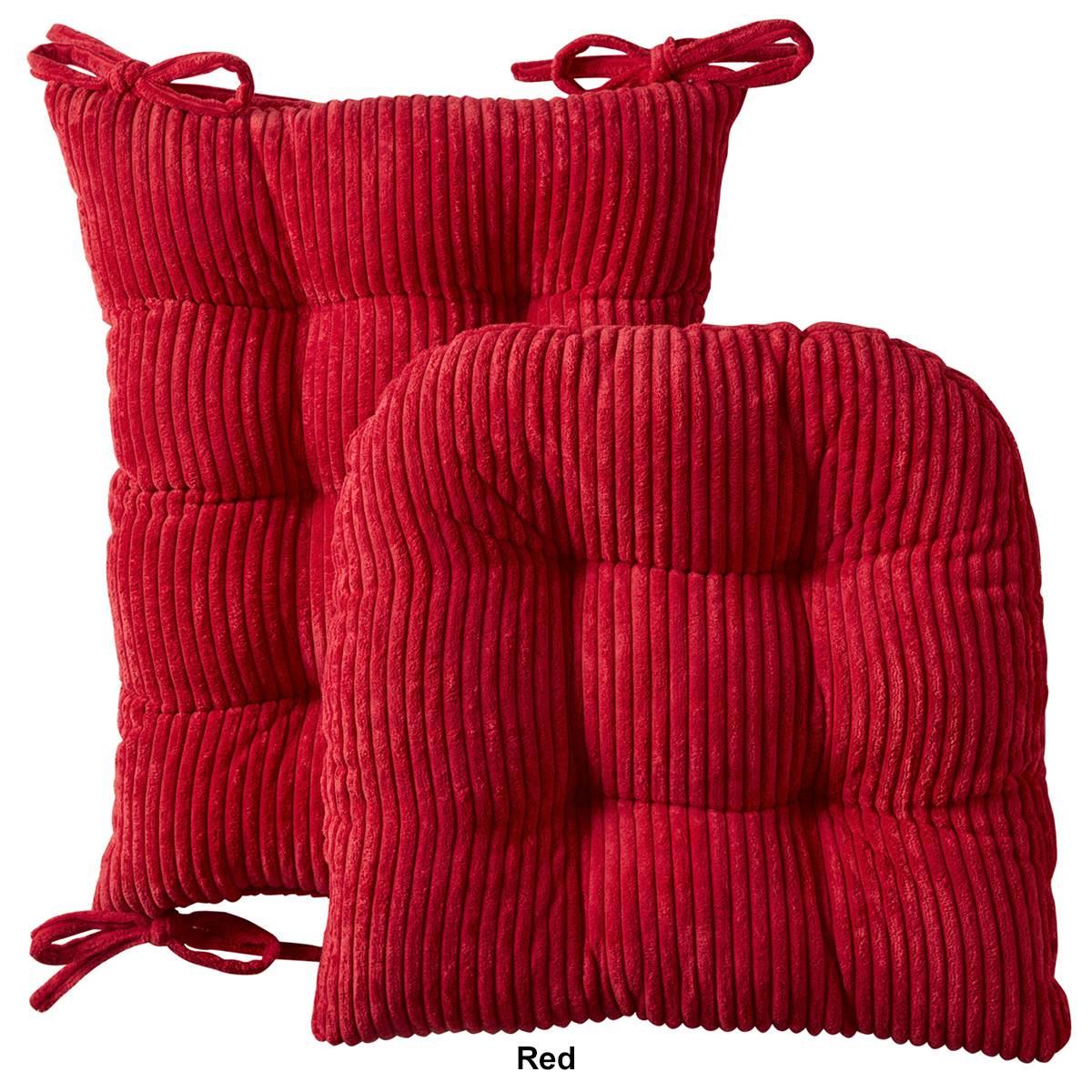 Sweet Home Collection 2pc. Non-Slip Velvet Rocking Chair Cushions