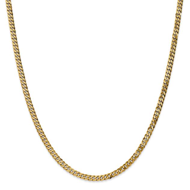 Unisex Gold Classics™3.2mm 14kt. Gold Beveled Curb Chain Necklace