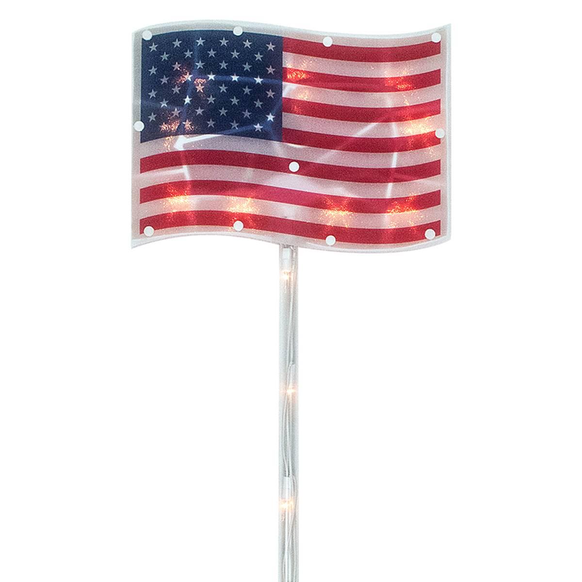 Northlight Seasonal American Flag Lawn Stakes - 4 Count