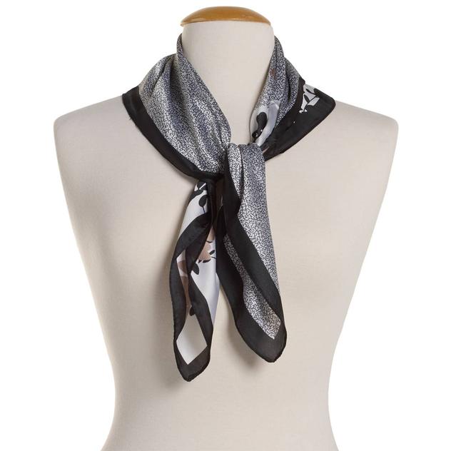 Womens Renshun Side Floral Square Scarf