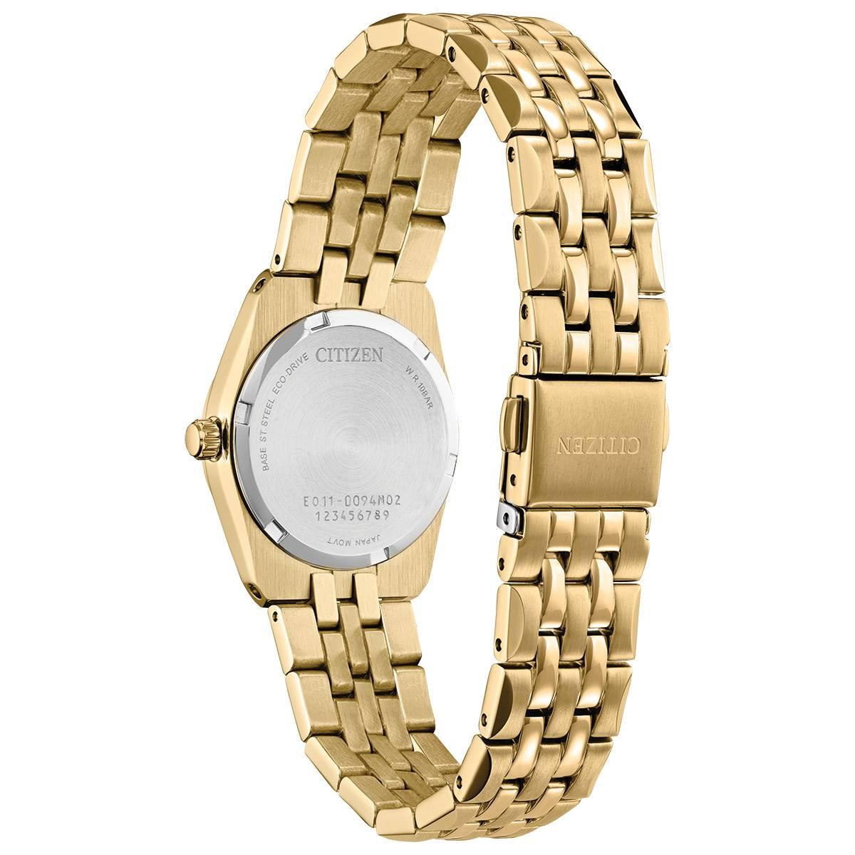Womens Citizen® Corso Black Dial Gold-Tone Watch - EW2712-55E