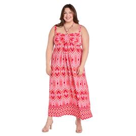 Plus Size R&M Richards Coral & Pink Maxi Dress