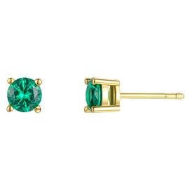 May Birthstone Simulated Emerald 6mm Stud Earrings