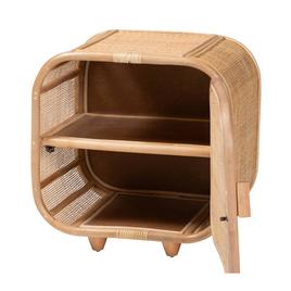 bali & pari Keita Bohemian Natural Rattan Nightstand